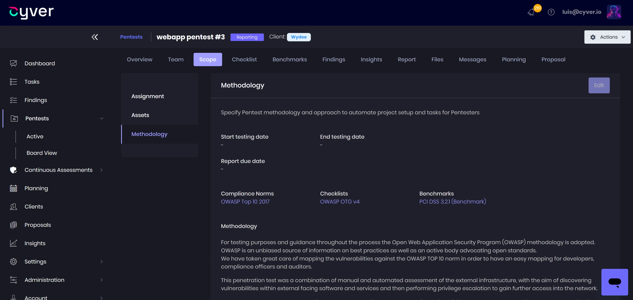 Cyver Core PTaaS: Pentest Requests and Scoping