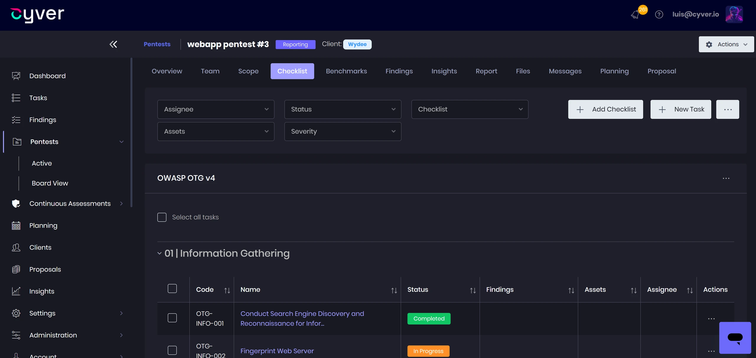 Cyver Core PTaaS: Testing Methodologies and Checklists