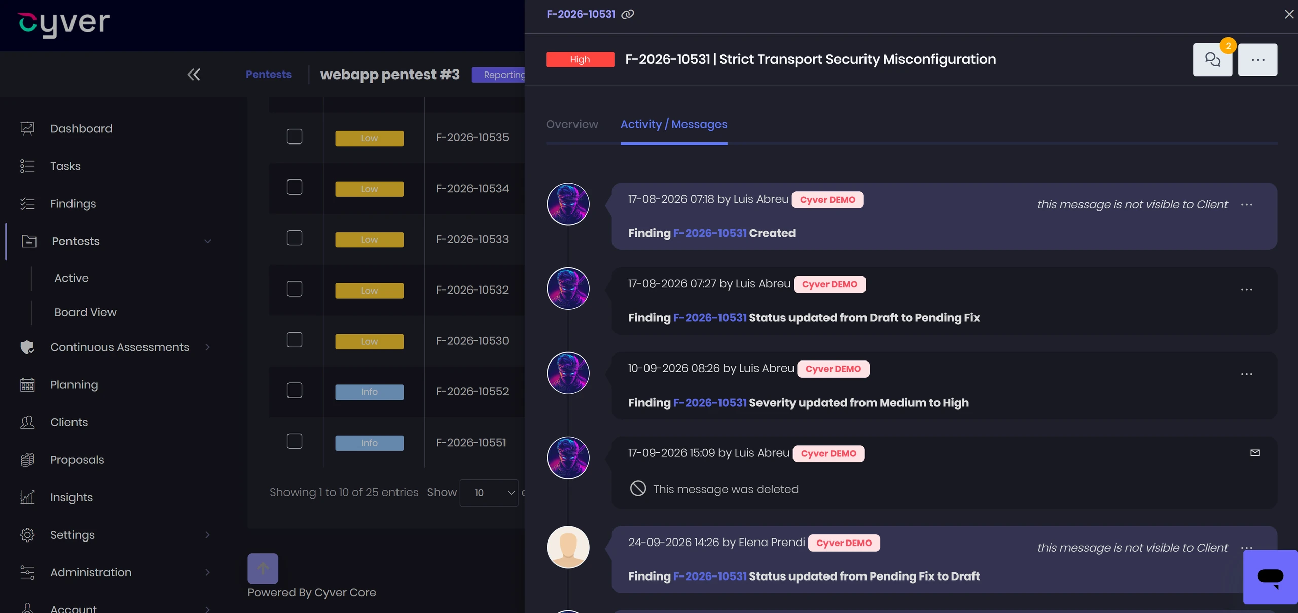 Cyver Core vulnerability management: Remediation Assignment and Tracking